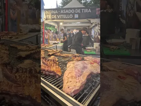 Big Argentina Grill of Meat and Sausages. Italy Street Food
