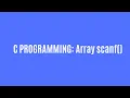 Array user input output in c programming arrar scanf array printf