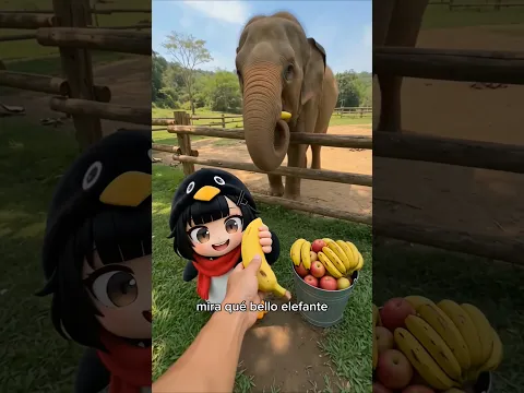 Gugu Gaga no deja comer al elefante! 😭🐧 #gugugaga #penguin #chibi #shorts