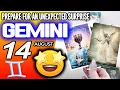 Gemini PREPARE FOR AN UNEXPECTED SURPRISE horoscope for today AUGUST 14 2026 tarot
