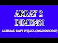 ARRAY 2 DIMENSI TUTORIAL NETBEANS PEMULA