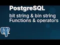 Bin String bytea and Bit String Functions and Operators in PostgreSQL