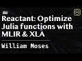 Reactant Optimize Julia functions with MLIR XLA Moses JuliaCon Global 2025
