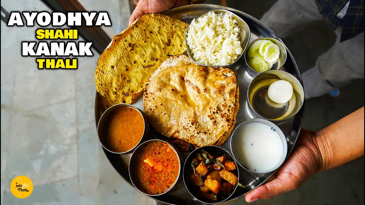 Ayodhya Most Popular Biggest Shahi Kanak Unlimited Veg Thali Making Rs. 80/- Only l Ayodhya Food