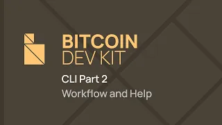 Bitcoin Dev Kit CLI Part 2 Workflow and Help