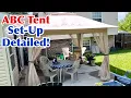 ABC Canopy 13x13 Gazebo Tent Set Up With Netting and Review How To Put Up a Pop Up Tent