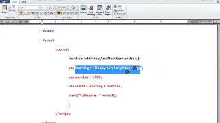 JAVASCRIPT ADDING STRING AND NUMBER DEMO