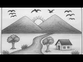 very easy scenery drawing beautiful prakritik drishya drawing drawing scenery easy and beautiful