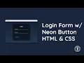 Login Form with Neon Light Button Animation only with HTML CSS - Live Coding EL Creative Media