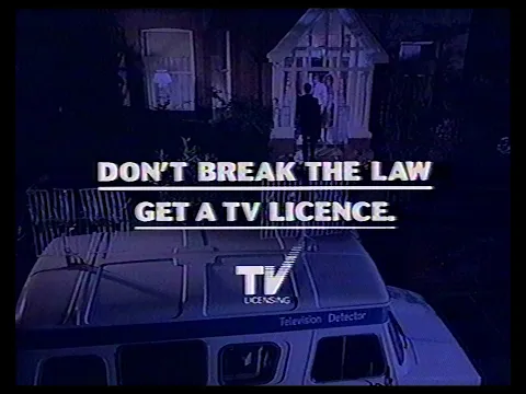 TV Licensing advert - "Don’t break the law. Get a TV licence" - UK, 1990 (VHS capture)