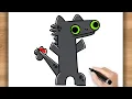 Download Lagu Cómo dibujar un meme de dragón desdentado fácil | How to Draw Toothless Dragon Meme Easy