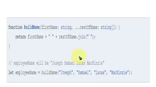 Optional and Rest Parameters in functions of typescript
