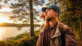 Solo Camping in the Forest with a Cat