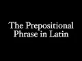 The Prepositional Phrase in Latin