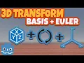 Godot 4 Transform3D Nodes with Basis Euler Explained