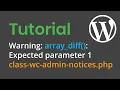 Solved Warning array - diff Expected parameter