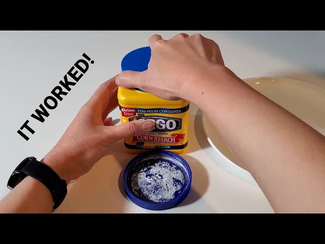 Lid with built-in scoop/spoon (compatible with Argo corn starch jar) video thumbnail