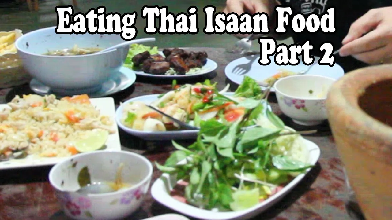 Eating Thai Food: Thai Isaan Food Pt 2. Som Tam Yok Krok Restaurant, Phang Nga Thailand