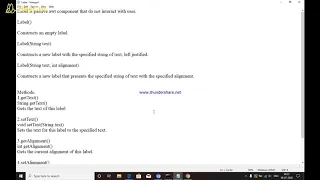 Label Advanced Java Programming