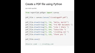 Create a PDF file using Python