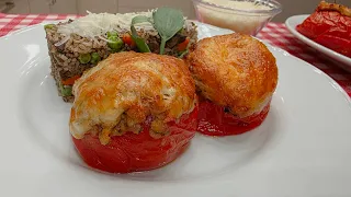 Töltött paradicsom a nyár utolsó szabadföldi ízei 🍅🥩🧀 @szokykonyhaja 