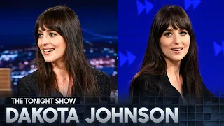 dakota johnson talks billie eilish prank and pedro pascal stealing her clothes plays fast forward