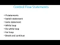 Control flow statements in C - Tutorial 5 2022