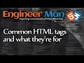 Common HTML tags and what they are for Basics