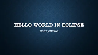 Java Hello world program in Eclipse IDE