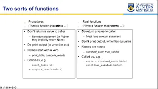 UWA CSSE Core Python Programming - Functional Decomposition