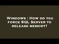 Windows How do you force SQL Server to release memory