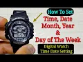 How To Set Time Day Date On 4 Buttons Digital Sport Watch Time Setting