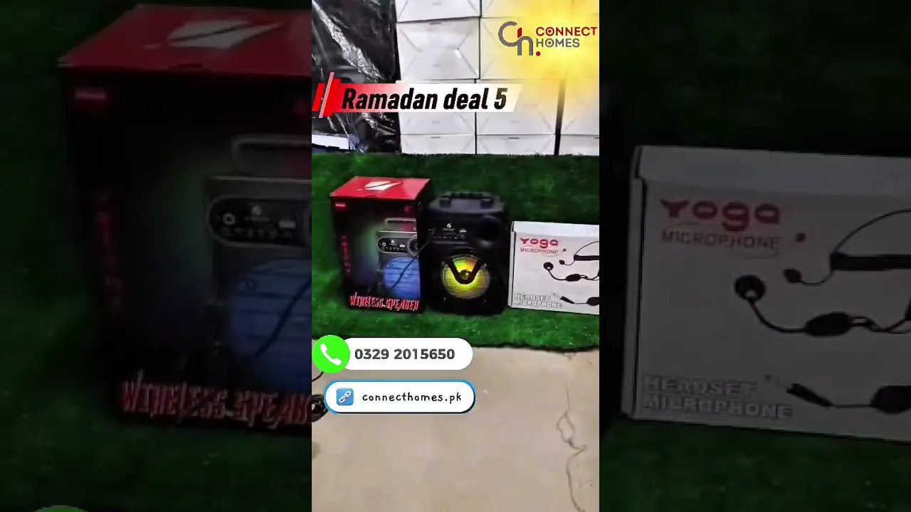 Ramzan Deal #5: KTS-1512 4" Wireless Rechargeable Speaker + Yoga DM-193 Professional Headset Mic