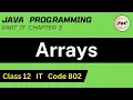 Java Programming Class 12 Arrays Unit 3 Information Technology IT Code 802