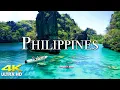 FLYING OVER PHILIPPINES 4K U Amazing Beautiful Nature Scenery Relaxing Music for Stress Relief