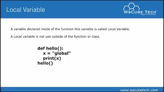Local And Global Variables In Python Python Tutorial For Beginners Digitalfeatures963