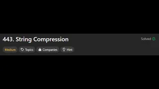 443 String Compression Leect Code 75 Arrays