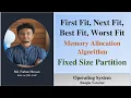 First Fit Next Fit Best Fit Worst Fit Memory Allocation Algorithm Operating System Bangla Tutorial