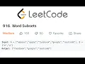 LeetCode Word Subsets Solution Explained - Java