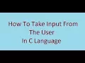 C Programming Course 19 User Input Using Scanf ARABIC