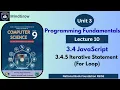 Unit 3 Programming Fundamentals Iterative Statement For Loop in JavaScript Class 9 FBISE NBF