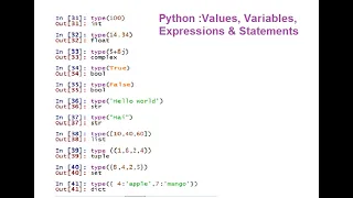 3 Python - Values Variables Expressions Statements