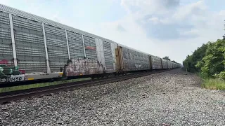 east bound NS lead by 1112 and 4552 auto racks 2026 4 03 pm lake st crossing Ravenna ohio