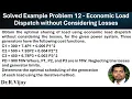 Solved Example Problem 12 - Economic Load Dispatch without Considering Losses