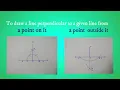 TO DRAW A PERPENDICULAR ON A GIVEN LINE FROM A POINT ON IT FROM A POINT OUTSIDE IT by Hema Thakker