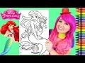 Coloring Ariel The Little Mermaid GIANT Disney Coloring Page Crayola Crayons KiMMi THE CLOWN