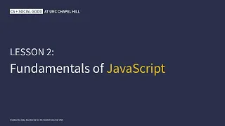 CSSG Lesson 2 Fundamentals of JavaScript