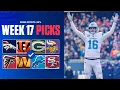 NFL Predictions and Best Bets For EVERY Week 17 Game Lions vs 49ers MORE