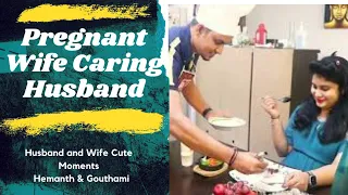 pregnant wife caring husband hemanth u0026 gouthami husband and wife cute moments