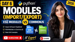 Day 6 JavaScript Modules ES6 Modules vs CommonJS Explained